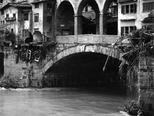 The Ponte Vecchio Half Destroyed After the Flood in Florence