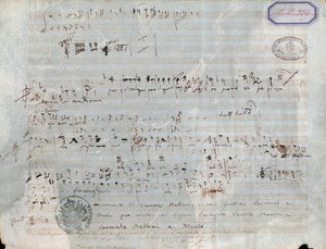 Sheet music page for The Pirate, opera by Vincenzo Bellini by Vincenzo Bellini