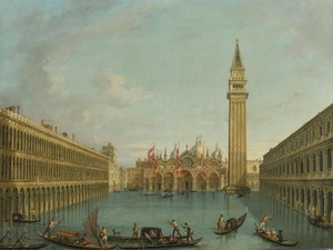 View of the Flooded Piazza San Marco