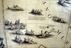 Whaling in the Pacific. (detail) by Vincenzo Maria Coronelli