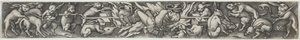 Rabbits Roasting a Hunter and His Dogs by Virgilius Solis