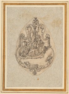 Design for a pendant depicting Bacchus at sea by Virgilius the elder Solis