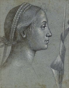 Head of a Woman with a Pennant wound round a Pole