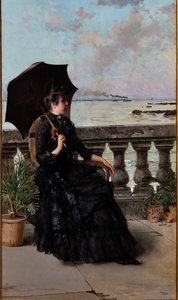On the Mascagni Terrace by Vittorio Matteo Corcos