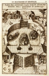 Hydraulic machine for a canal or river lock by Vittorio Zonca
