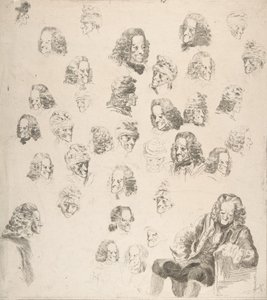 Sketches of Voltaire at Age Eighty-One by Vivant Denon
