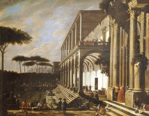 Feast in Villa of Poggioreale by Viviano Codazzi