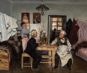 At the Samovar by Makovsky, Vladimir Yegorovich