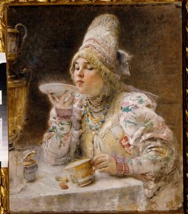 Tea Time by Vladimir Egorovic Makovsky
