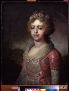 Portrait of the Grand Duchess Alexandra Pavlovna, Daughter of Emperor Paul I by Vladimir Lukich Borovikovsky