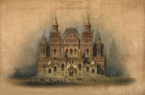 Approved design of the Historical Museum building, 1875 by Vladimir Ossipovitch Sherwood