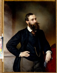 Portrait of the Jurist and Political Philosopher Boris Nikolaievitch Chicherin (1828-1904) - Painting by Vladimir Osipovich Sherwood (Oil on Canvas) by Vladimir Ossipovitch Sherwood