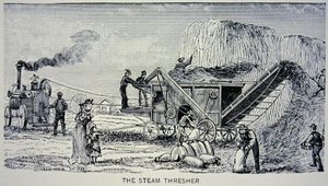 Steam Thresher, from Marvels of the New West 1888 (engraving) by W.H. Thayer