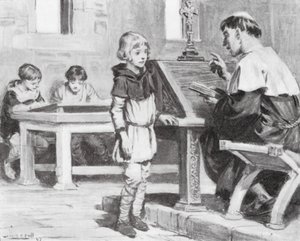 Young Cuthbert at school by W.R.S. (after) Stott