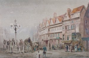 View east along the south side of Holborn and Stable Inn, London by W Allen