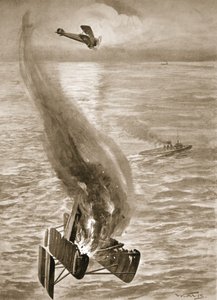 The destruction of a German seaplane by Flight-Sub-Lieutenant Ince off the Belgian Coast by W. Avis
