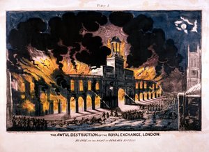The Awful Destruction of the Royal Exchange 2nd Fire, London