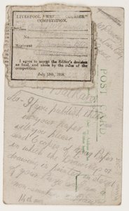 Postcard to the Editor of the Liverpool Weekly Courier, 14 August 1918