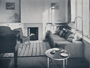 Elsa Booth - Living room which was planned to accommodate a grand pianoforte, 1939 by W. Dennis Moss