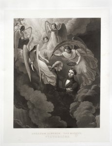 Abraham Lincoln, The Martyr, Victorious, engraved by John Sartain by W. H. Hermans