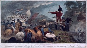 General Graham defeating the French at the Battle of Barrosa, engraved by J. Edwards