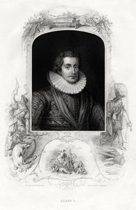 James I, King of England and Scotland, 1860 by W. J. Edwards