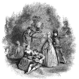 Scene from Watteau in 1644 by W. J. Linton