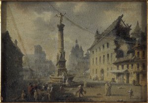 Place du Châtelet, in 1809 by W. Lebelle