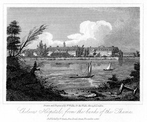 Chelsea Hospital, from the Banks of the Thames, London by W. Wallis
