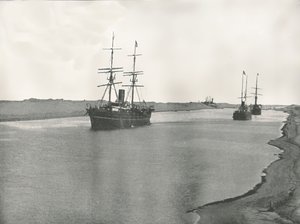 Ships on the Suez Canal, Kantara, Egypt by W and S Ltd