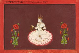 Saraswati, folio from a Goddess series, c.1680-1700 by Wajid (attr.to)