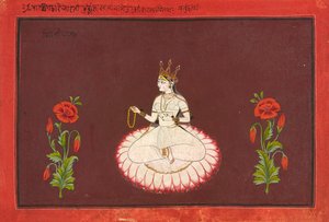 Saraswati, folio from a Goddess series by Wajid
