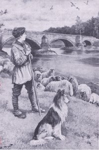 The Sight of the Old Roman Bridge at Musselburgh Stirs the Imagination of John Rennie the Shepherd Boy, from My Magazine, pub.1922 by Wal Paget