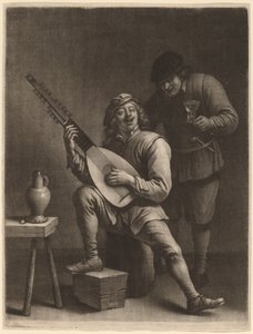 The Lute Player and the Drinker by Wallerant Vaillant after David Teniers the Younger