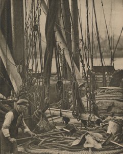 At the Foot of the Mast on a Thames Barge, c1935 by Walter Benington
