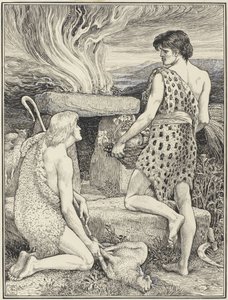 Cain and Abel by Walter Crane (signed by artist)