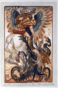 Bellerophon is killing the Chimaera (illustration) by Walter Crane
