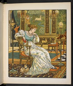 Illustration for the story, the Hind in the Wood by Walter Crane