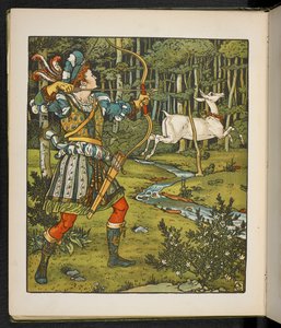 Illustration for the story, the Hind in the wood by Walter Crane