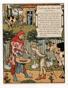 Jack Sells His Cow for Beans, from The Blue Beard Picture Book, pub. 1879 by Walter Crane