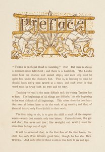 Preface to The Golden Primer. Two Children Carrying a Ladder by Walter Crane