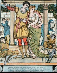 The Prince rescuing the princess, illustration for 