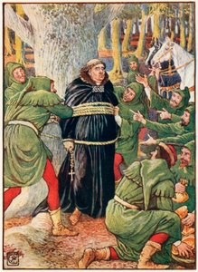 The abbot of Saint Maries taken by Robin Hood by Walter Crane