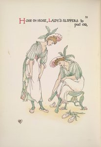 Two Ladies Putting on Slippers