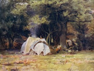 The New Forest: The Gipsy Camp near the Kennels between Lyndhurst and Minstead by Walter Frederick Roofe Tyndale