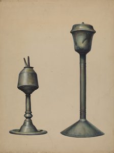 Two Oil Lamps by Walter Hochstrasser