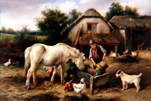 A Devonshire Farm Yard by Walter Hunt
