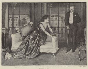 Mrs Patrick Campbell (Agnes Ebbsmith) and Mr Hare (Duke of St Olpherts) in The Notorious Mrs Ebbsmith, at the Garrick Theatre