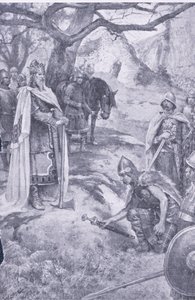 On this field was born the English nation, illustration from My Magazine by Walter Paget