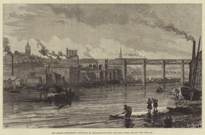 The George Stephenson Centenary at Newcastle-on-Tyne, the High Level Bridge by Walter Paget